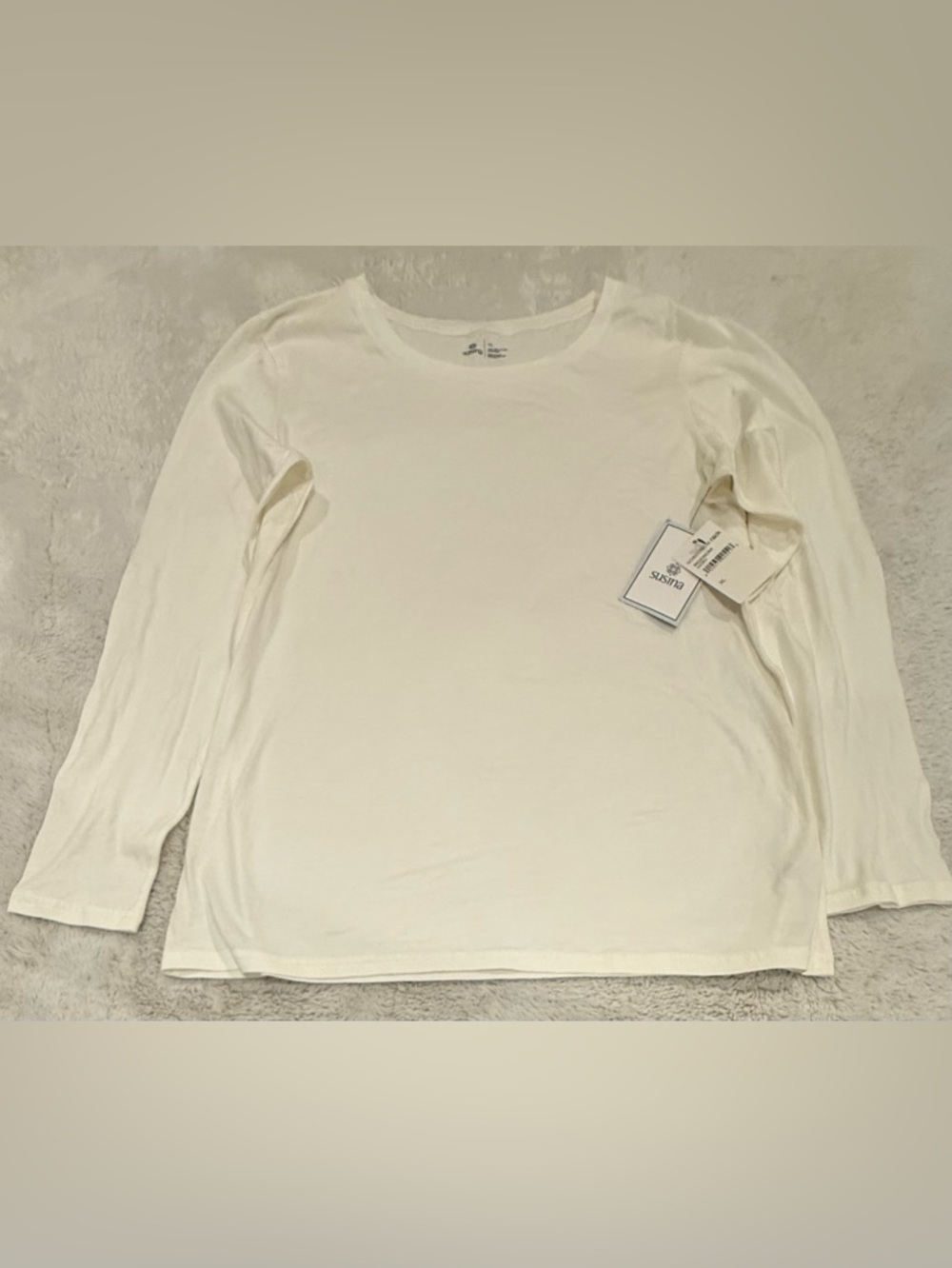 Susina White Long Sleeve Crewneck T-Shirt – NWT XL